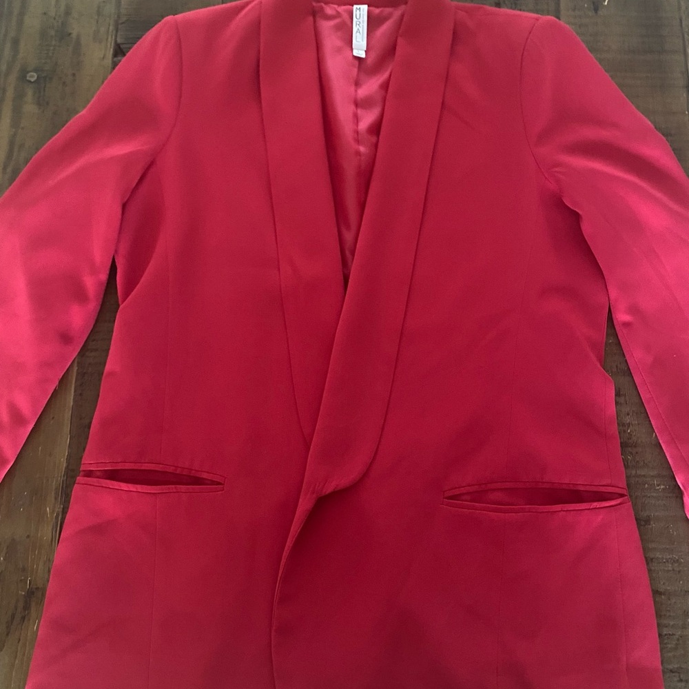 MURAL Pink Slouchy Boyfriend Blazer, Large